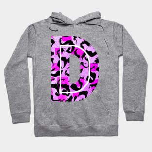 Copy of Abstract Letter D Watercolour Leopard Print Alphabet Hoodie